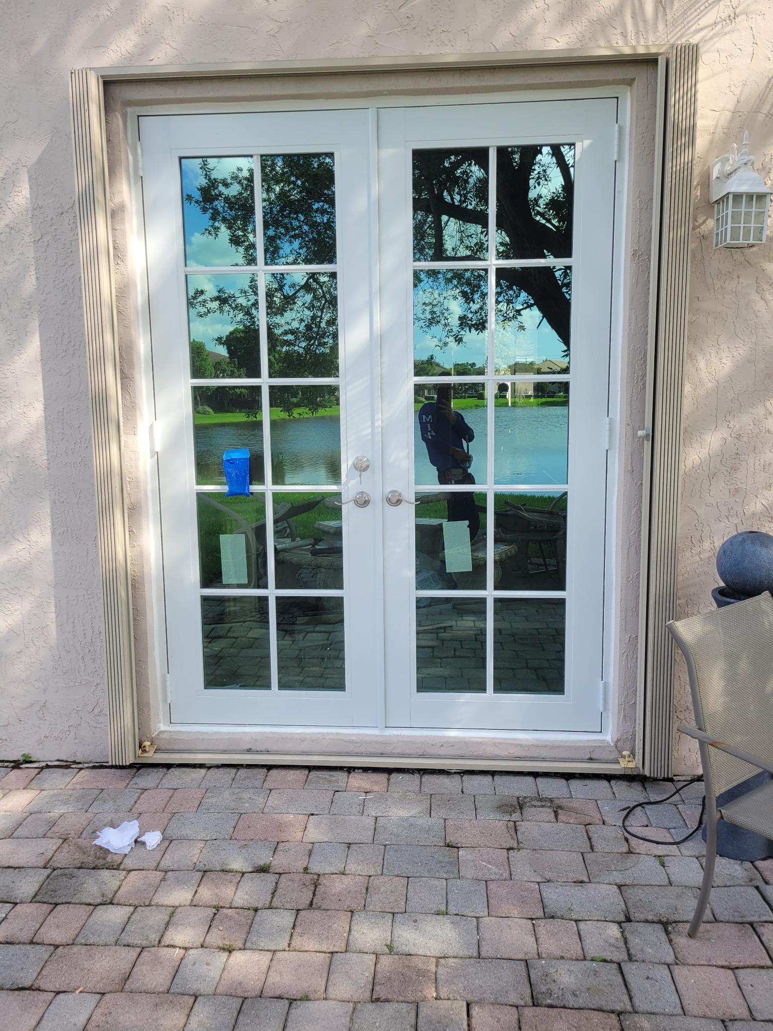 Impact French double door installation Fort Lauderdale