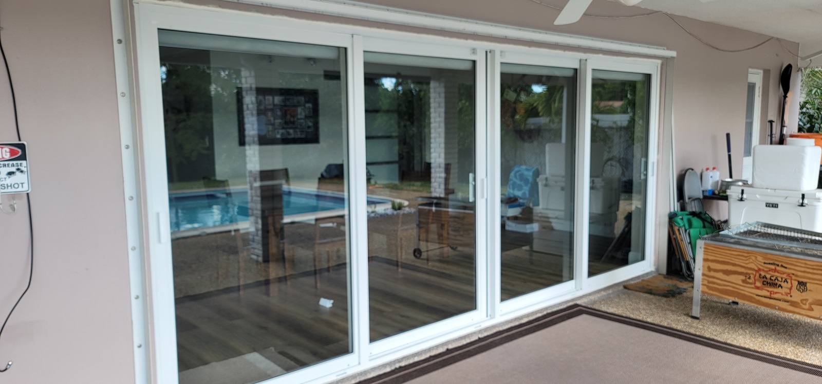 Large impact sliding door installation